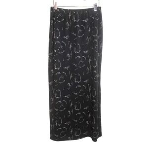 Tracy Evans Limited Womens‎ Cottagecore Dark Floral Maxi Skirt USA Black Medium